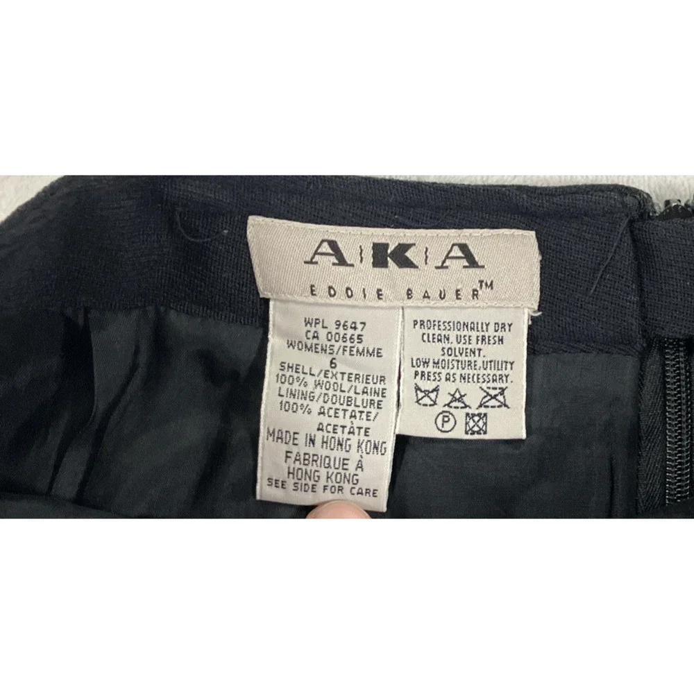 Vintage Eddie Bauer Aka Women's Size 6 Black Pencil Skirt 100% Wool Office Siren - Picture 6 of 11